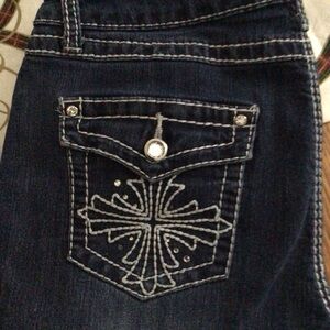 Earl Jeans Thick Stitch Rhinestone Stretch Boot Cut Jeans Sz. 10